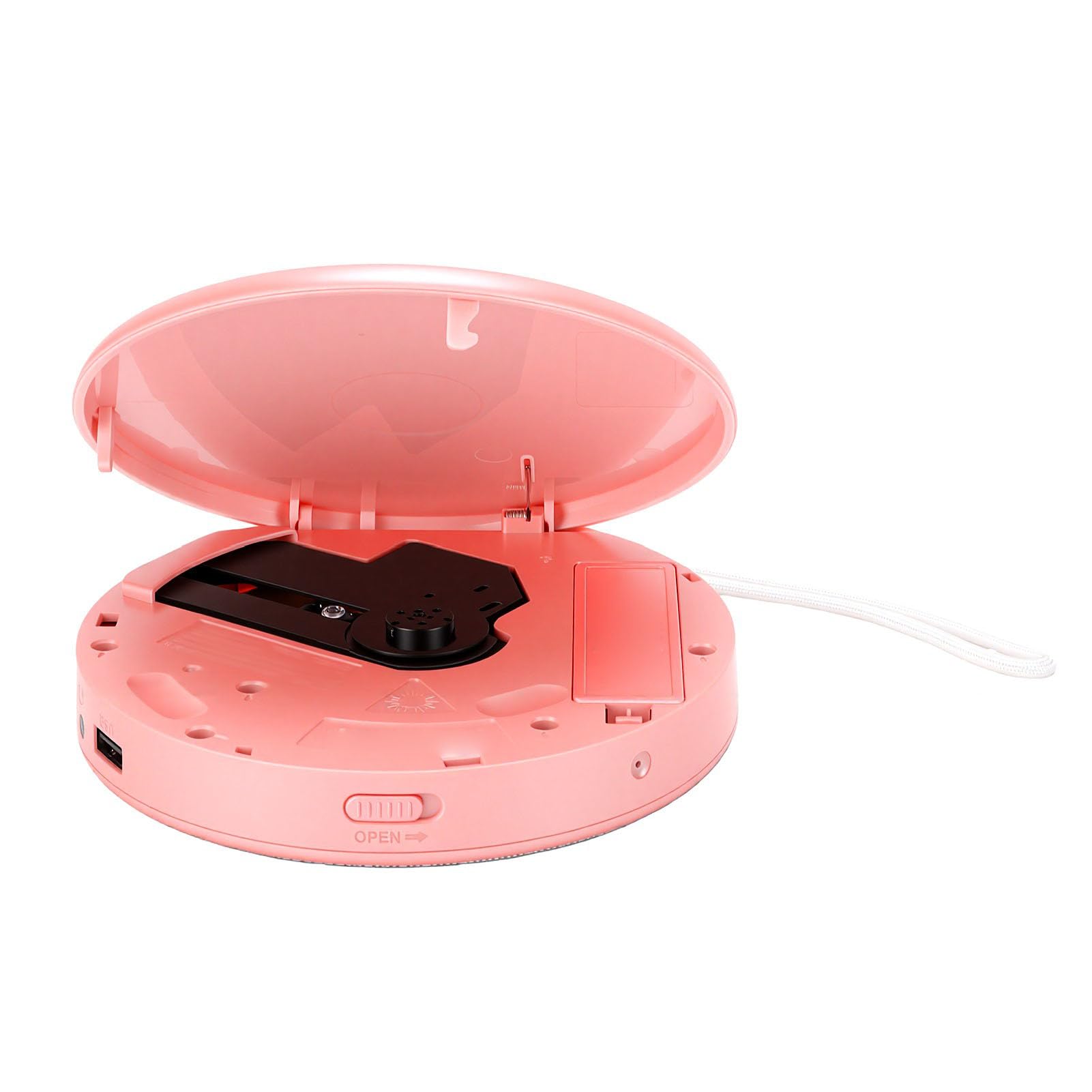Lettore CD portatile con altoparlante integrato, ricaricabile, 2000 mAh, perfetto per gli appassionati di musica a casa e in viaggio (rosa)
