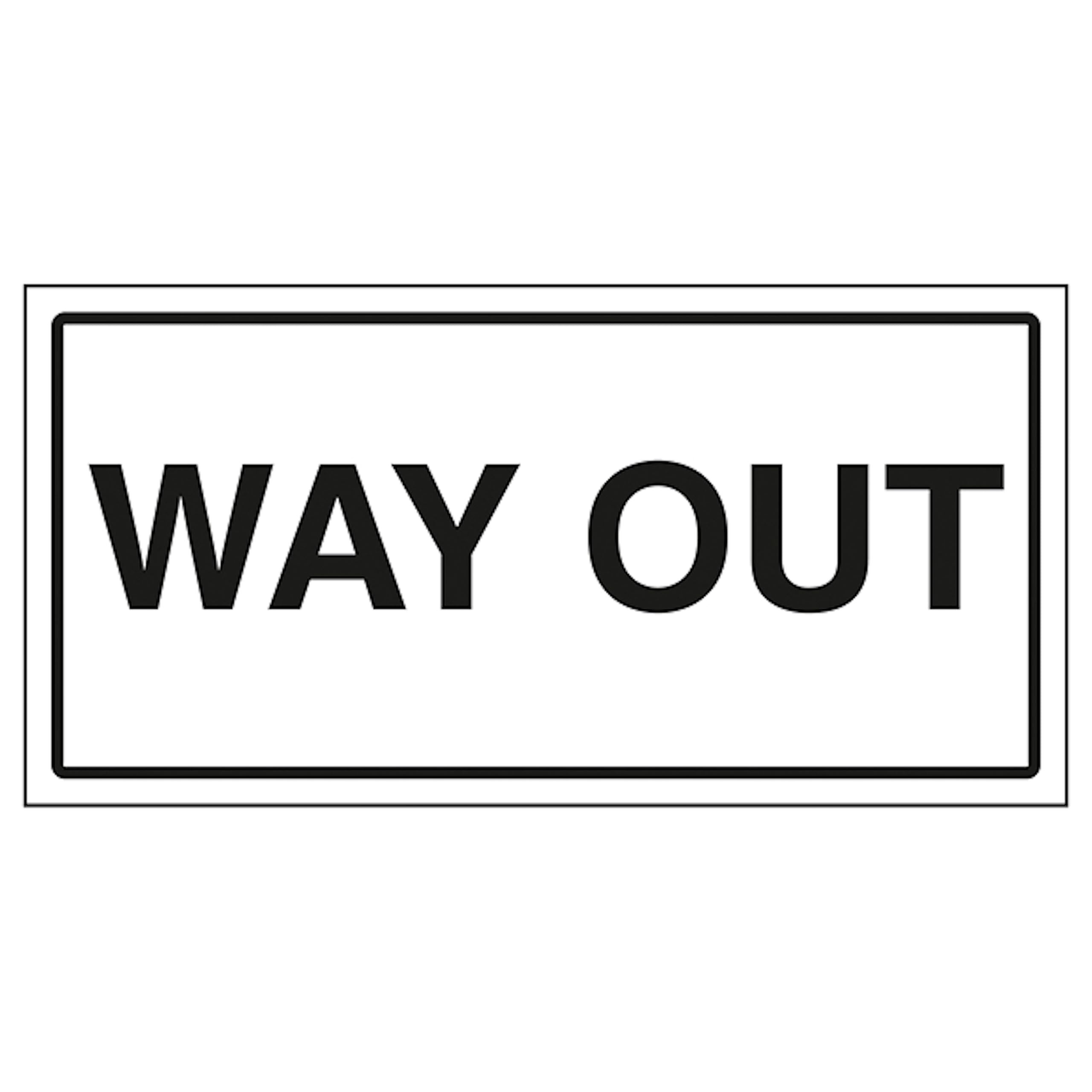 V Safety Way Out 300 x 150 mm - 1mm Rigid Plastic Safety Sign