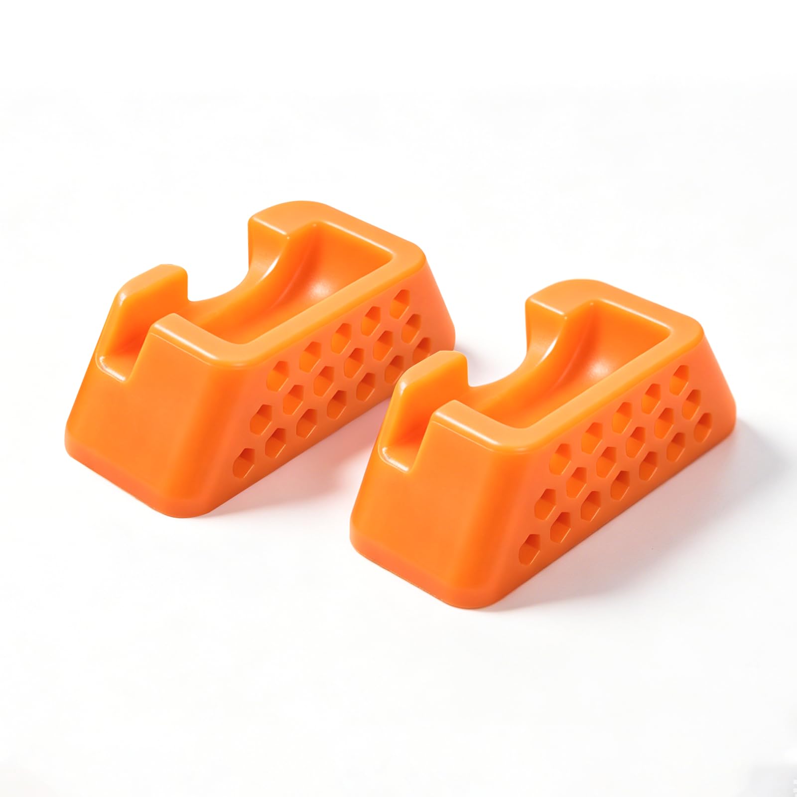 Lichico Laufbanderhöhung, orangefarbenes Gummi-Stützpolster, 93 mm x 65 mm x 30 mm, Höhenverstellungsblock mit Belüftungslöchern