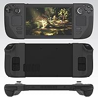 Vista 3 de Silicone Protective Shell Cover Skin Compatible With Steam Deck, Non-Slip Texture Handle Case for Steam Deck, Anti-Collision Cover with 4 Thumb Caps.