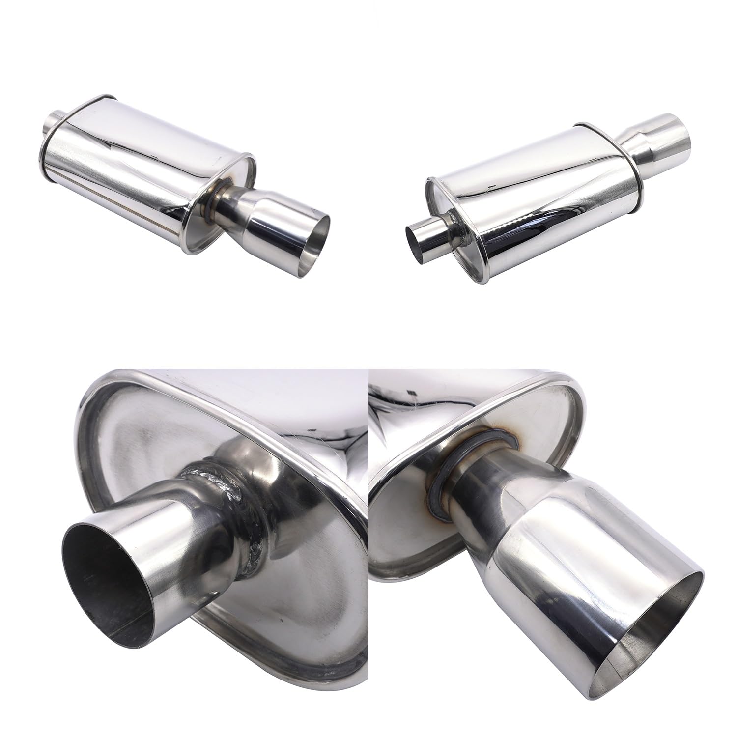 Uitlaatpijpen Voor Auto's Auto Roestvrij Staal 63mm Dubbele Inlaat Uitlaat Uitlaatpijpen Uitlaat Racing Sport Uitlaten Turbo Sound Boost Auto Uitlaatdemper (Size : 051