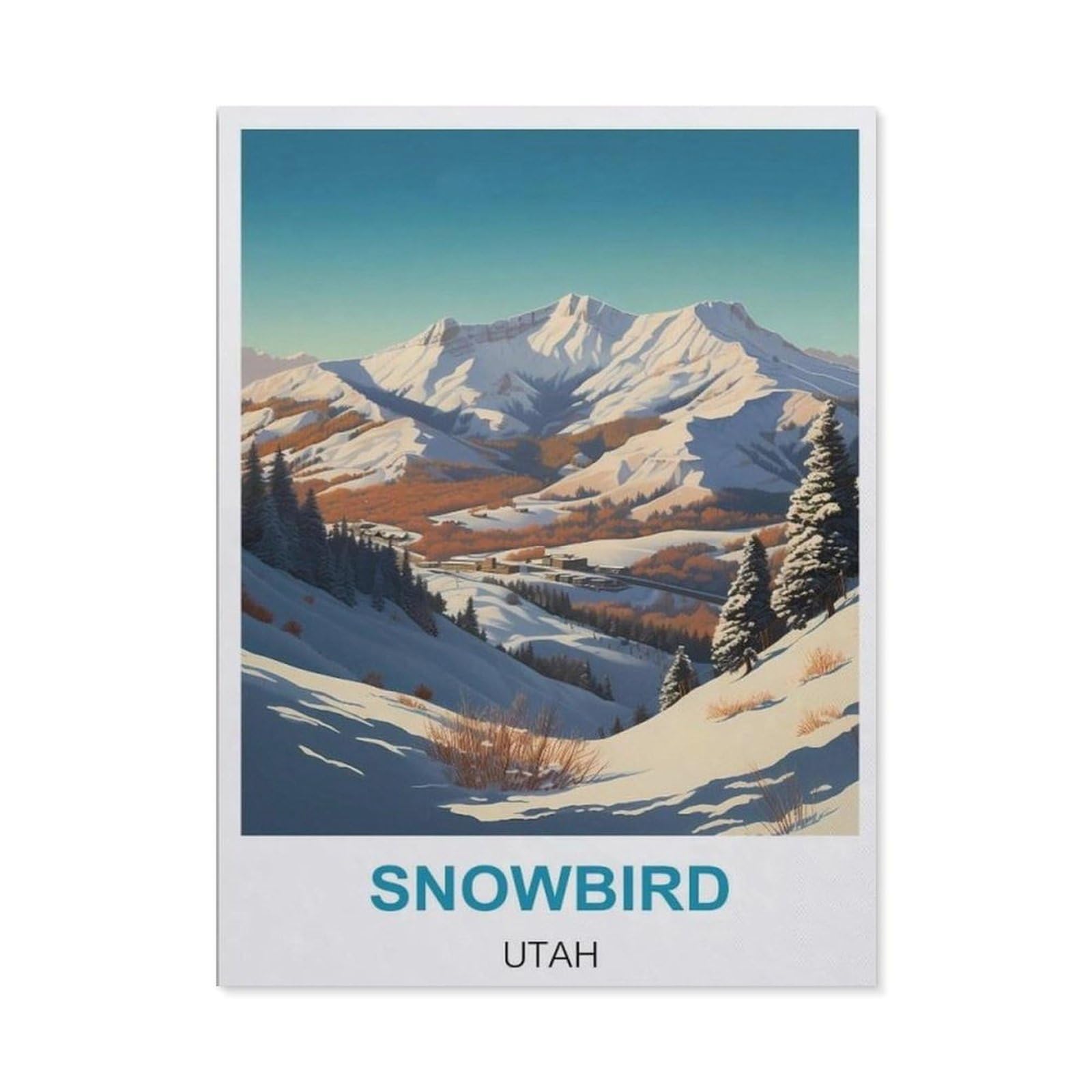 BEAYODKP Snowbird Utah Vintage Travel Posters，Diamond Painting Kits for Adults - 5D Diamond Painting Kit Full Drill, Diamond Art Kits for Home Wall Decor（40 x 50 cm/15.74 x 19.68 inches）-CA40