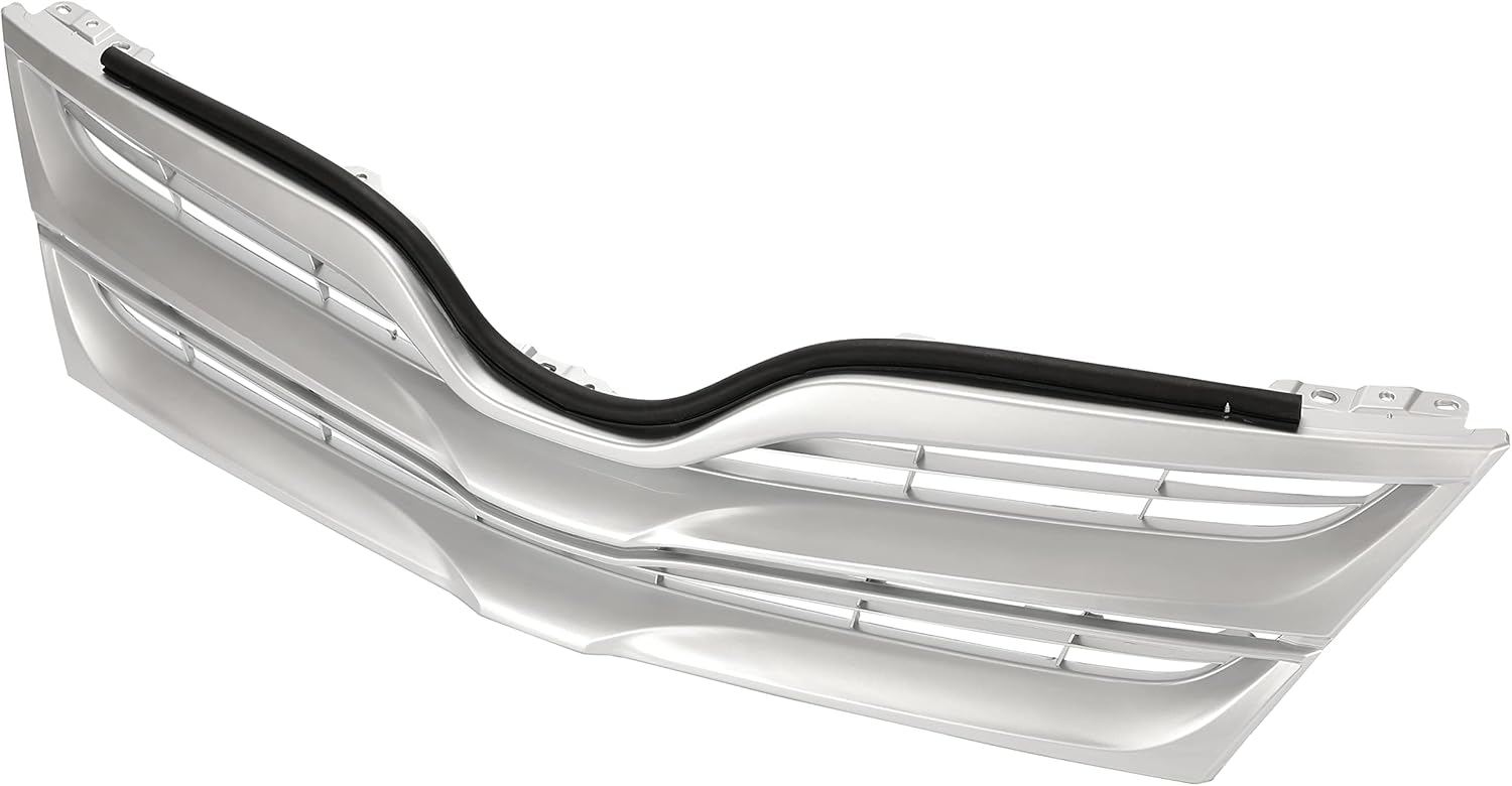 HECASA Front Upper Grille Compatible with 2013-2016 Toyota Venza Replacement for TO1200359C 531010T020 Silver Honeycomb Mesh Bumper