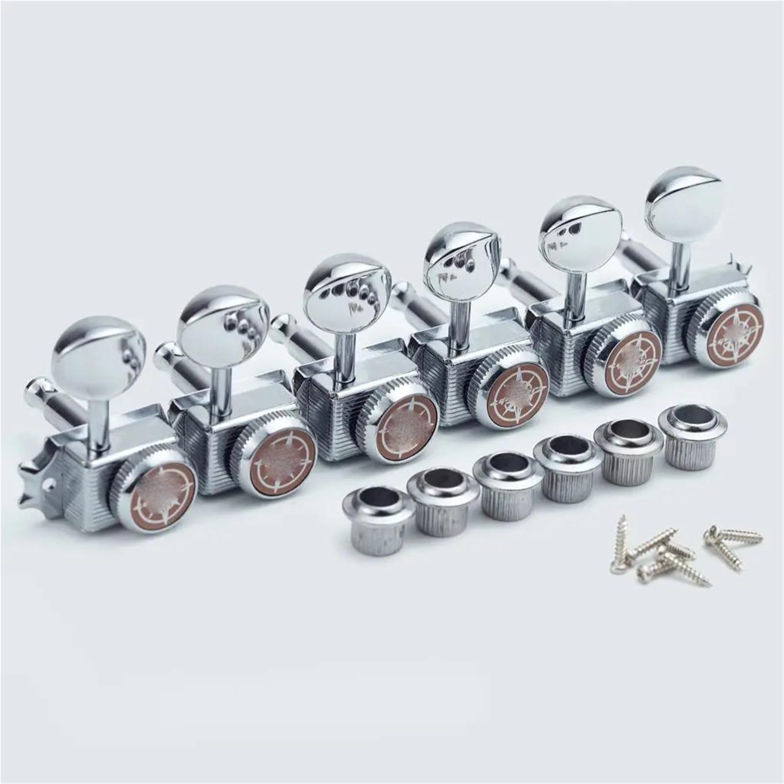 Clavijas Afinación Guitarra Juego De 6 Afinadores Guitarra Con Bloqueo (clavijas) Para Guitarras Estilo ST/TL(Chrome)