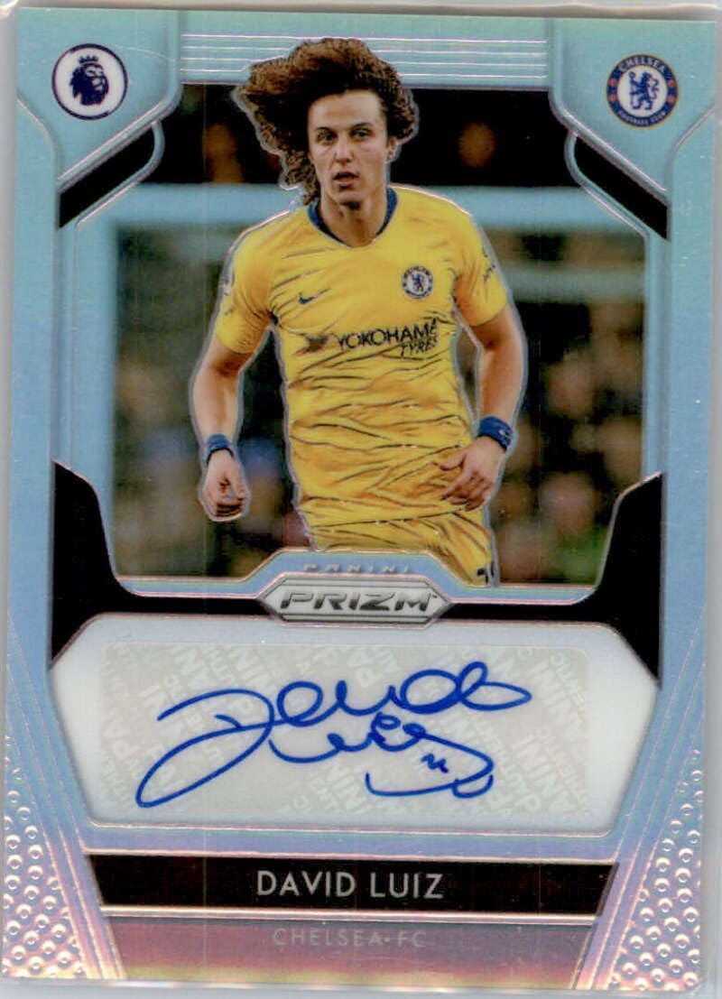 2019-20 Panini Prizm English Premier League Signatures Prizms Silver #11 David Luiz Auto Autograph SER/25 Chelsea FC Official EPL Soccer Card in Raw (NM or Better) Condition