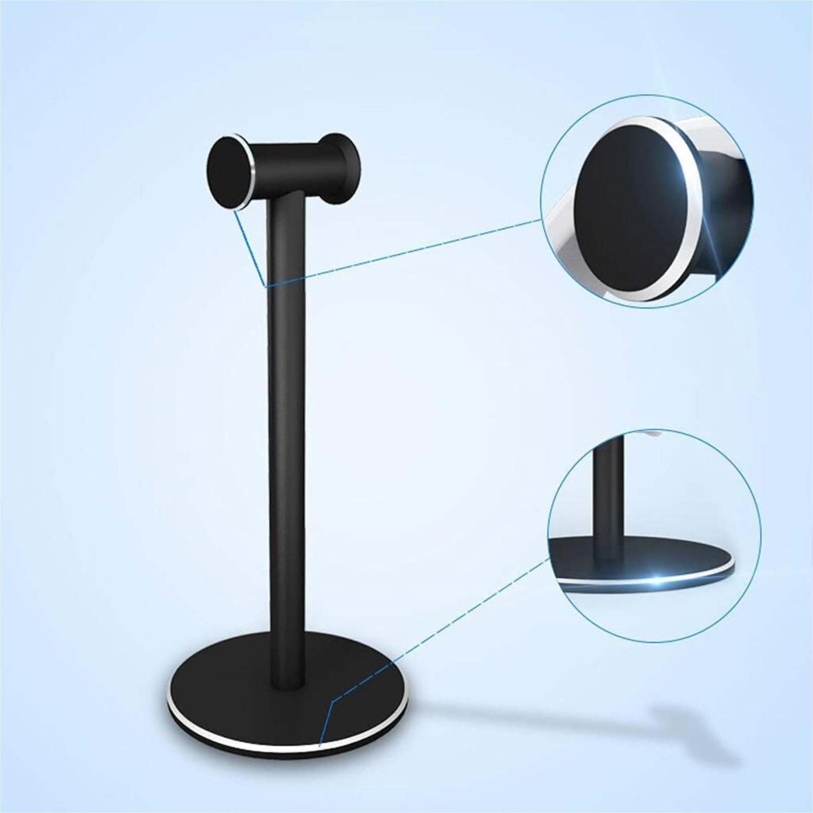 Gaming Accessori Accessori per Tavoli da Gioco per Rack per Cuffie Verticali in Lega di Alluminio Espositore per Cuffie Universale Stand Over-Ear da Gioco(Sliver)