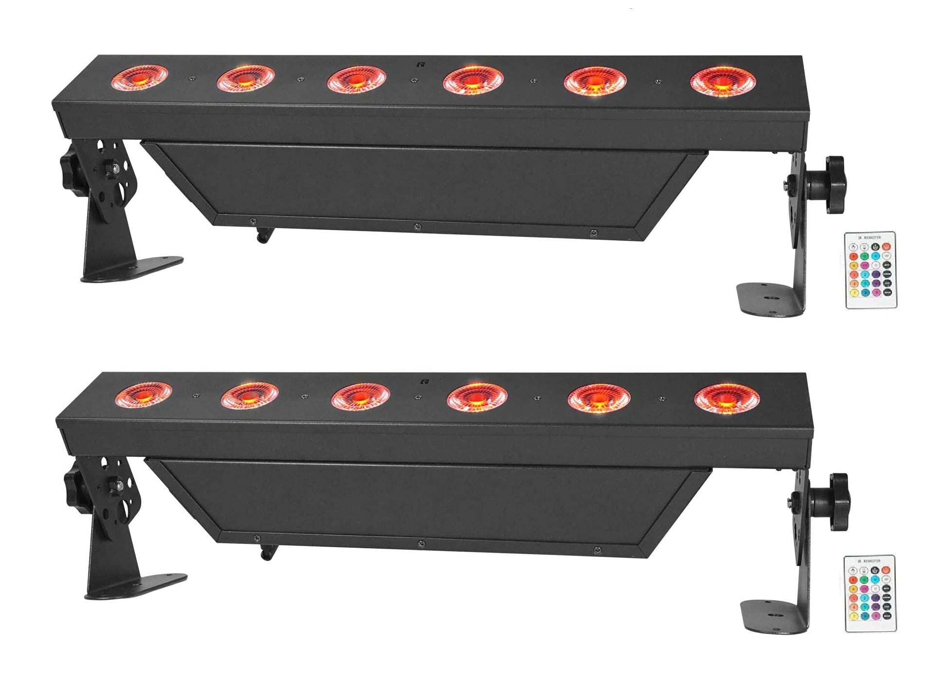 Rockville (2) Best Strip 60 Black Rechargeable Wash Light Bars w/Wireless DMX