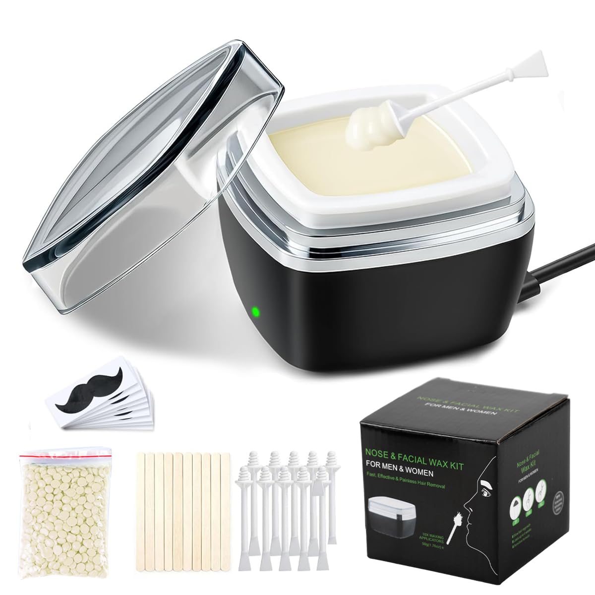 MAYCREATE® Men's Nose Wax Removal Painless Hair Removal for Nose and Ears - Portable Melt Machine for Home Travel Use