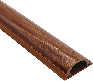 RAKKYO Vintage Cord Cover for Hard Wood Floor,Walnut Color Half Round Self Adhesive PVC TV Cable Hider Concealer, Office/Kitchen, Easy to Install (Color : Length 100cm(39"), Size : 3 Cables)
