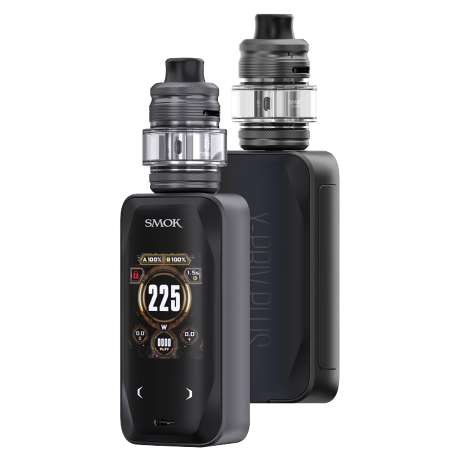 SMOK X-Priv Plus Kit |Smok X-Priv Plus Mod 225W con riempimento superiore TF-D SubTank Fit D-Coil 0.15/0.23ohm Sigaretta Elettronica DTL Vape,Senza Nicotina (Nero)