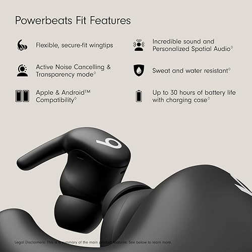 Miniatura 2 de Beats PowerBeats Fit - Auriculares inalámbricos de entrenamiento con cancelación de ruido con puntas de alas de ajuste seguro, batería de hasta 30