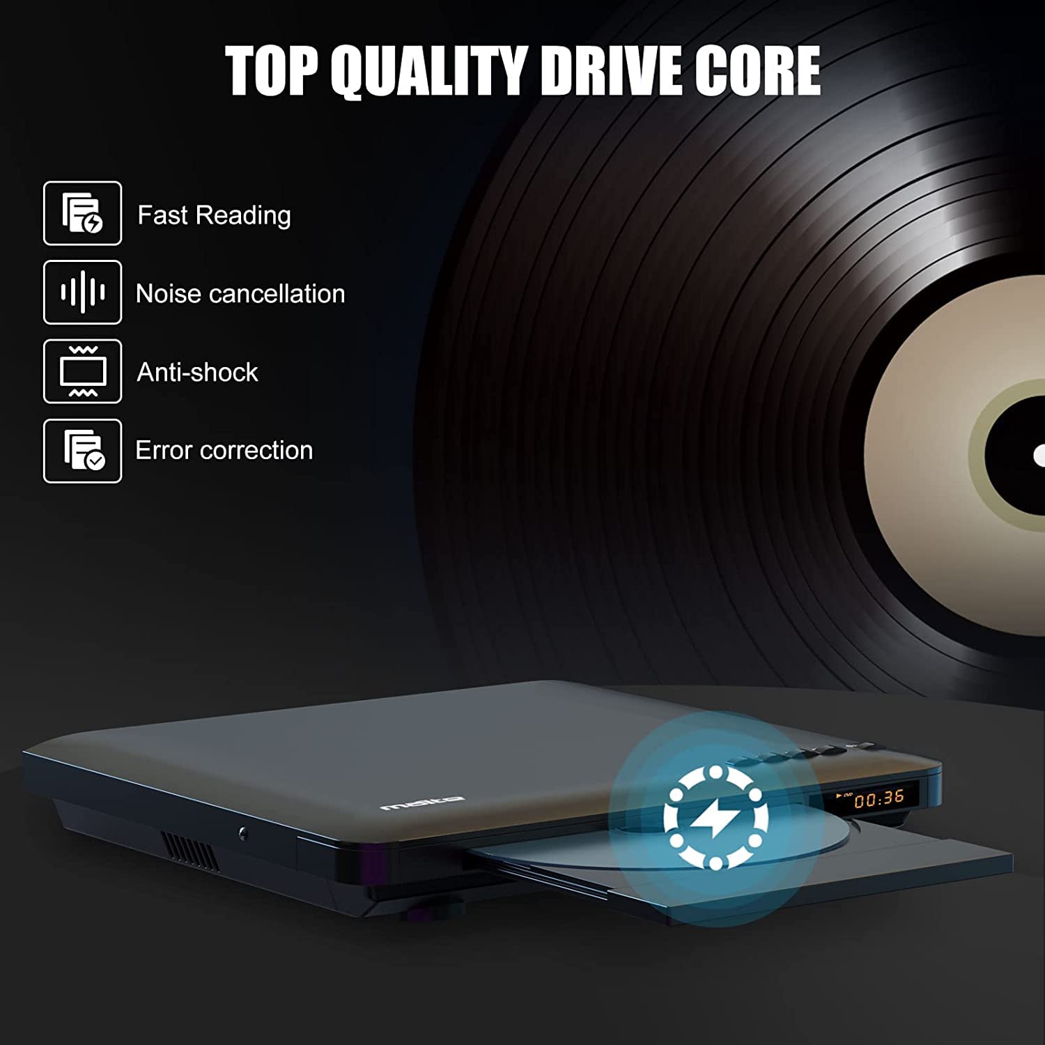Reproductor DVD para TV Ultrafino, Reproductor DVD HDMI Compacto, Disc Player multirregión sin región Conexión HDMI RCA (Cable RCA HD Incluido), Full HD 1080P, Entrada USB, Sistema PAL/NTSC