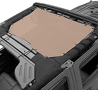 Vista 68 de Shadeidea JK Parasol Superior Compatible con Jeep Wrangler JKU Cobertura de Techo de Malla Suave (2007-2018) - Bloqueador UV de Ruido del Viento