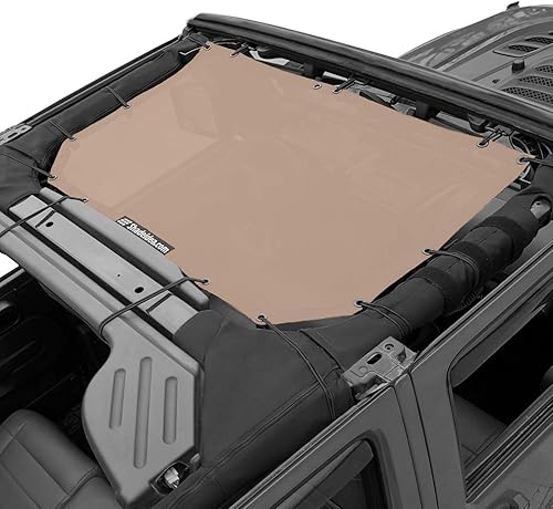Miniatura 68 de Shadeidea JK - Funda para techo de malla suave compatible con Jeep Wrangler JKU (2007-2018) - Bloqueador UV contra el ruido del viento - Garantía