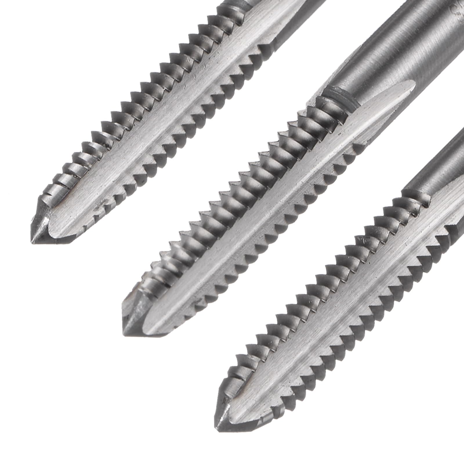 sourcing map Lot de 3 tarauds à main, 1/4-20 UNC Taper/Fiche/Filetage inférieur, Kit d'outils de taraudage manuel en acier rapide