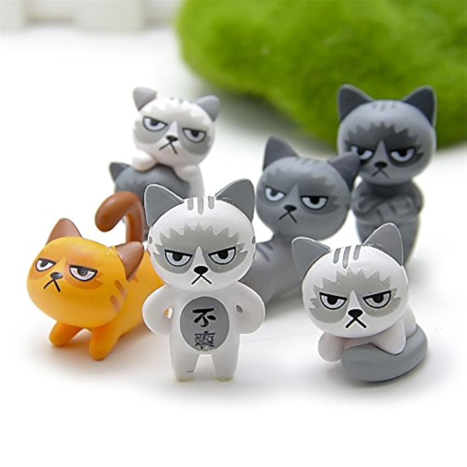 BHOOLU&GOOLU Plastic Micro Landscape Kitten Miniature Action Figurine, 3.9X2.3 Cm, Multicolour, 6 Piece