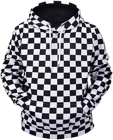 Sudadera con Capucha de Cuadros Blancos Negros Sudadera con Capucha de  Pantalon: Amazon.es: Ropa