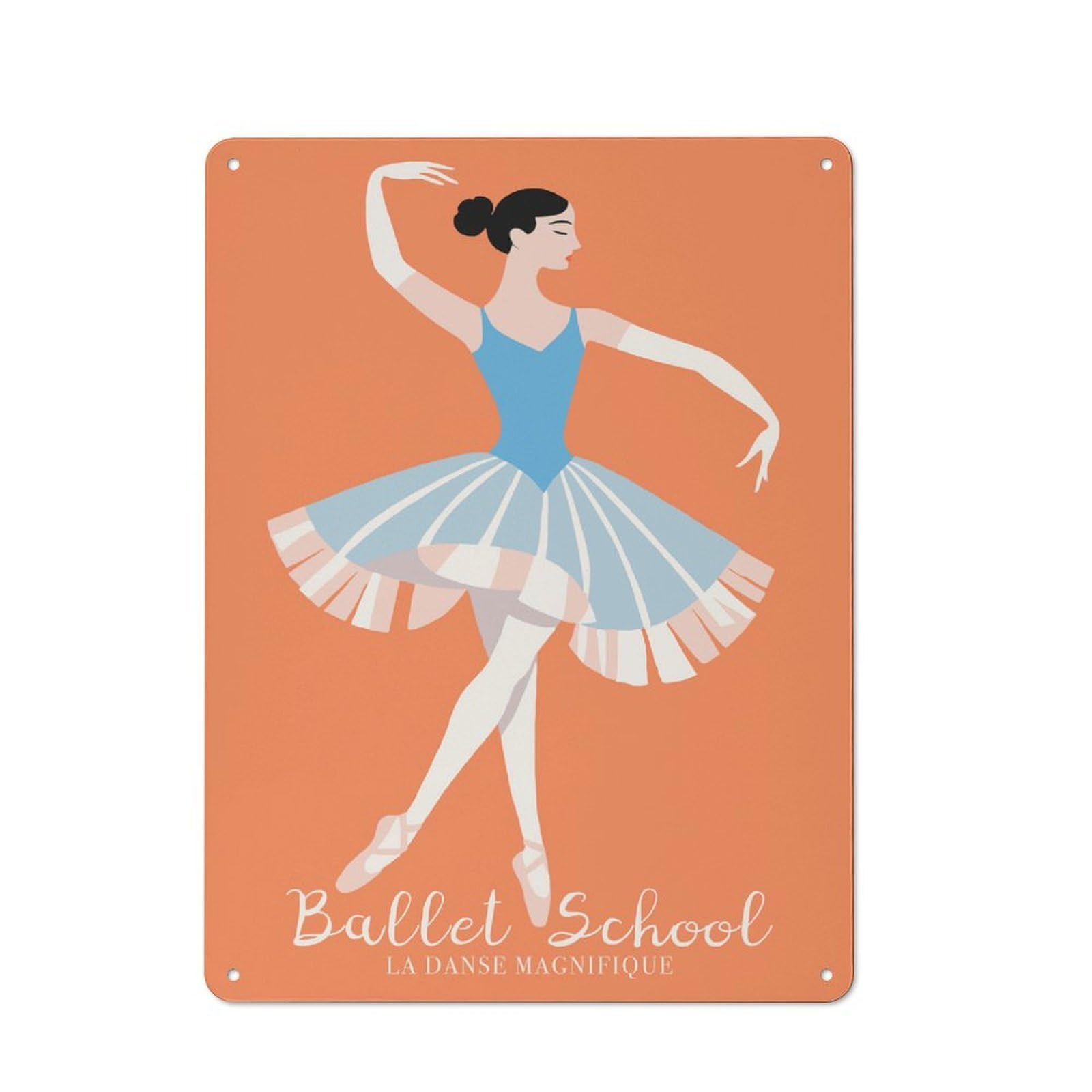 Junmoney Style-8 Ballet School Poster Art Vintage Tin Sign 40X30cm, Vintage Diner Style Decor For Kitchen, Cafe, Pantry Or Dining Room