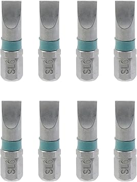SL6 Slotted Screwdriver Bits Set, Magnetic,0.98" Long,1/4" Hex Shank -8pcs