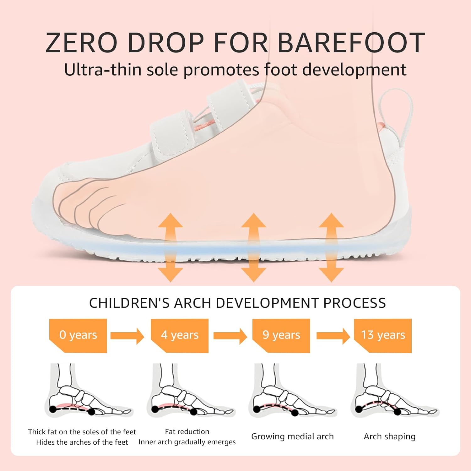 Wide Toe Box Toddler Shoes Boys Girls Barefoot Shoes Lightweight Kid Tennis Sneakers Non-Slip Zero Drop First Walking Running Shoe for School Outdoor Indoor Sports - Image 5