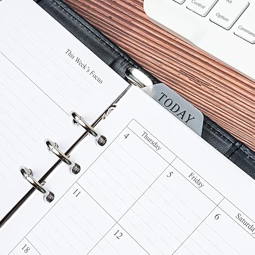 Miniatura 7 de Paquete de 10 reglas de plástico transparente de 8 pulgadas para carpeta de planificación A5 de 6 agujeros, regla marcapáginas a presión, marcador