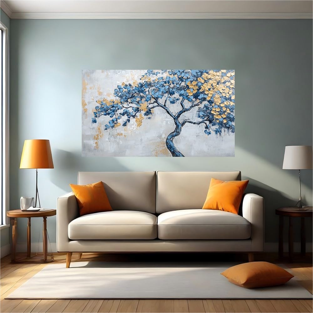 Vinilo de pared árbol de flores acuarela vintage autoadhesivo de alta resistencia