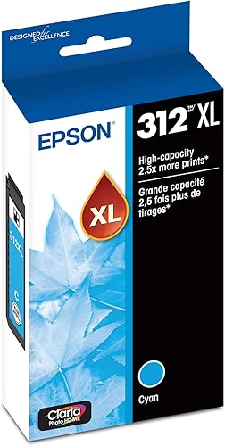 EPSON 312 Claria Photo HD Ink Cartucho cian de alta capacidad (T312XL220-S) funciona con Expression XP-850, 8600, 8700, 15000