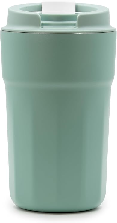 Vapur All Purpose Reusable Insulated Tumbler Cup with Flip Top Lid, Perfect for Morning Coffee and Ice Cold Drinks, Ideal for Travel and Fits in Most Cup Holders, 12 Ounce, Sea Glass, Pack of 1