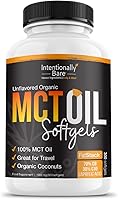 Vista 1 de Intentionally Bare Cápsulas de aceite MCT – Aceite de coco orgánico con 70% C8 y 30% C10 – Aceite MCT para energía limpia, salud cerebral, estado