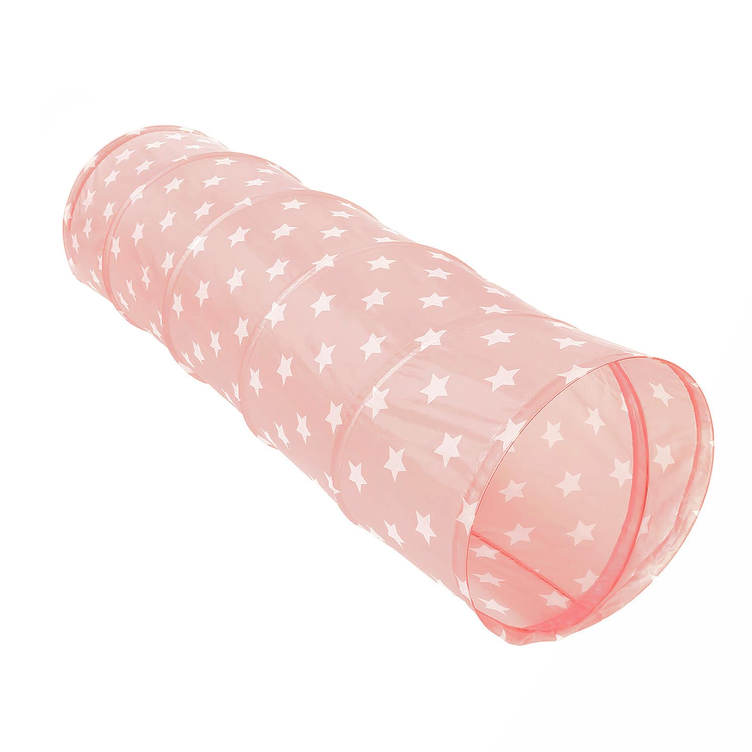 RELSY Pink Children's Play Tunnel | Star Pink Children's Tunnel for Play Tent & Games | 180 x 45 cm Diameter Baby Tunnel / Toddler Tunnel