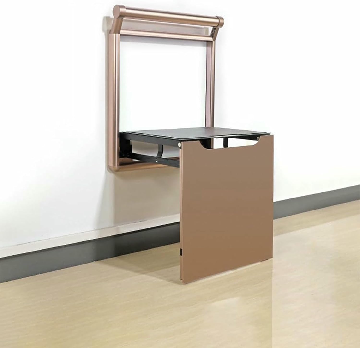 Aluminum Alloy Invisible Shoe Changing Stool Wall Mounted Folding Wall Chair with Armrest, Space Saving