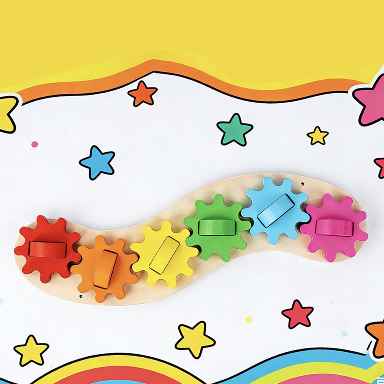 Aktivitätsbrett Zahnradspielzeug Zahnradverbindung Lernsteckbrett DIY Zubehör Regenbogen