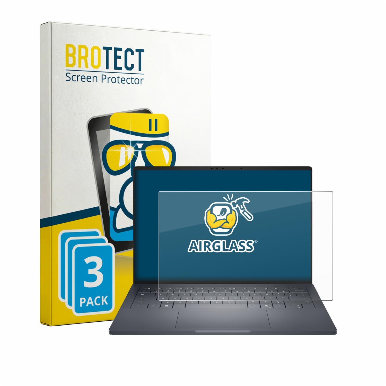 brotect Pellicola Protettiva Vetro per Dell Pro Max 14 Premium Protezione Schermo (3 Pezzi) [Durezza Estrema 9H, Chiaro]