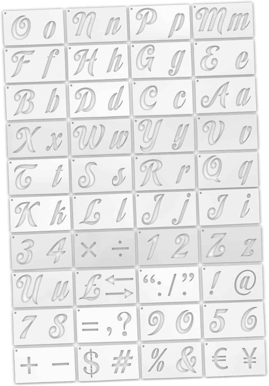 1Set Letter and Number Stencils Reusable Stencils for Painting Craft Projects and DIY Art Durable Pet Material for Easy Cleaning and Versatile Use