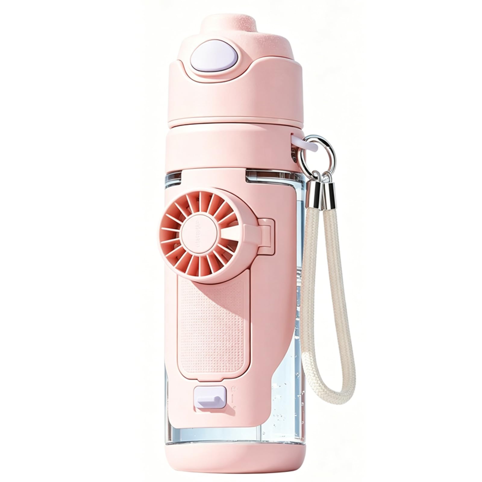 Bouteille d'eau avec ventilateur pliable 2 en 1 Verre voyage double boisson 690 ml