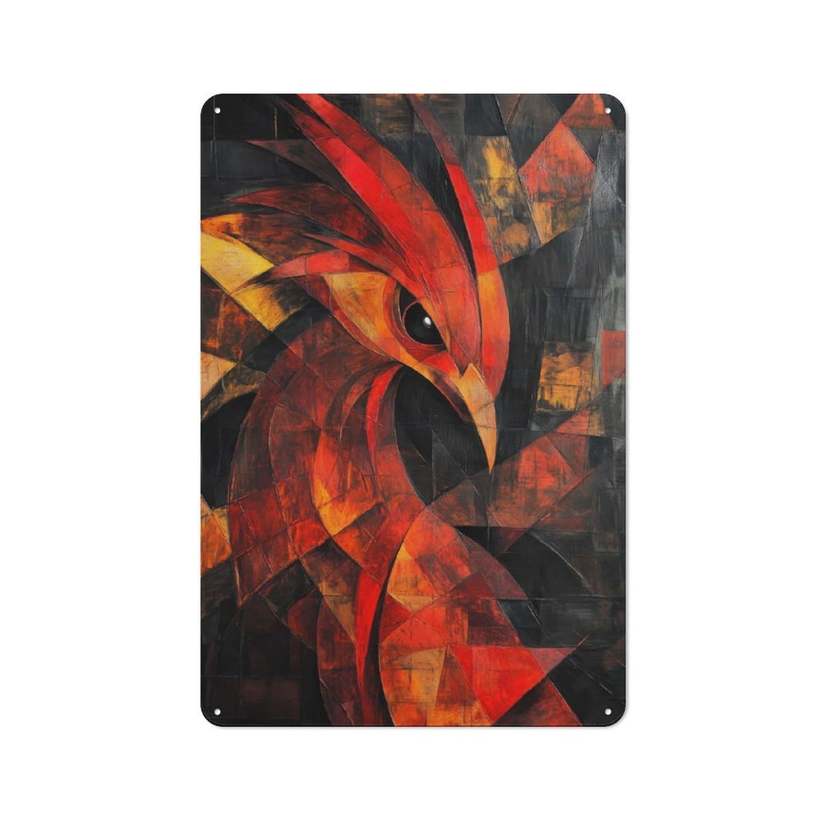 Junmoney Phoenix Oil Painting Old Style Vintage Metal Sign 30X20cm, Bar Wall Plaque For Pub, Home Bar, Shed Or Man Cave