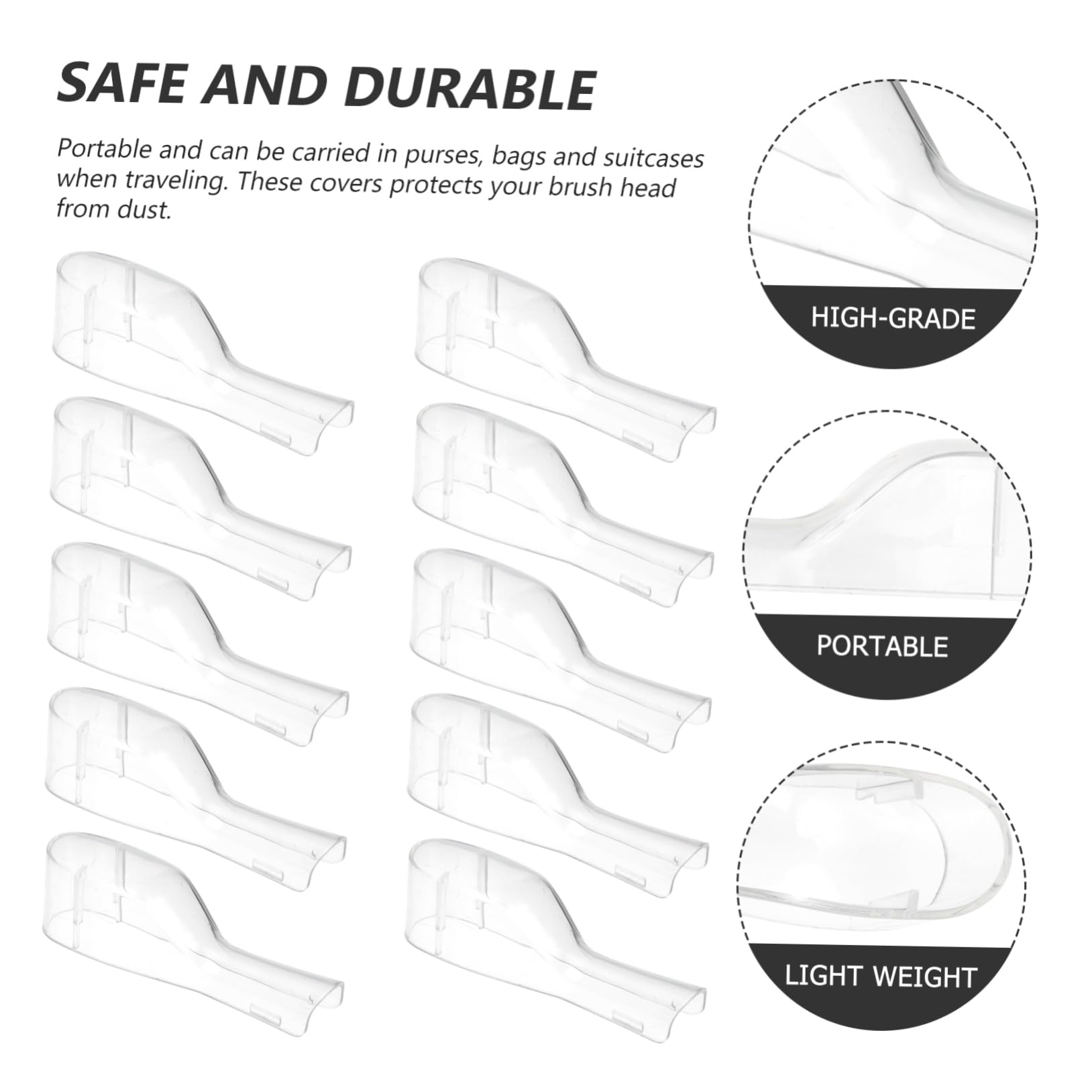 50piezas Cubiertas De Cepillos De Dientes Eléctricos De Plástico Portátiles para Viajes Fáciles De Limpiar y Reutilizables para Camping y Uso Diario