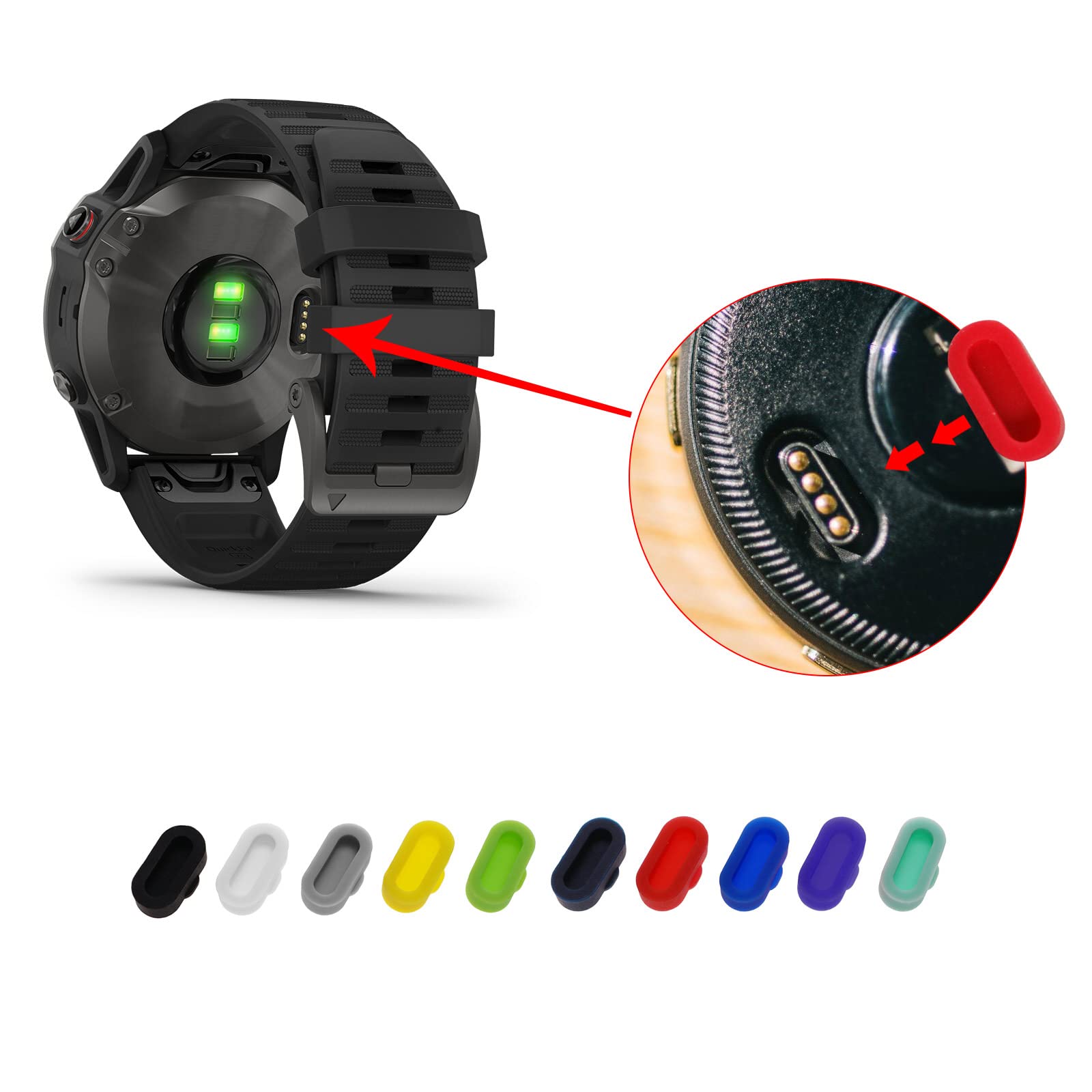 VGOL 22mm Watch Strap Smart Watch Sport Bands Compatible with Fenix 5/Fenix 6 Pro/Fenix 6 Solar/Fenix 5/Fenix 5Plus Silicone Soft Waterproof Quick Release Black - Image 4