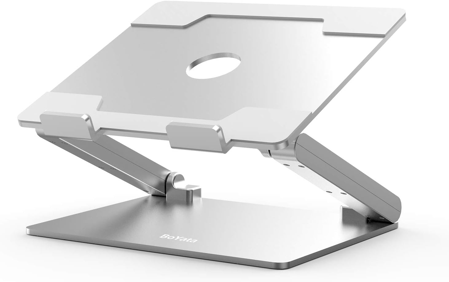 Amazon Co Jp Boyata ノートパソコンスタンド パソコンスタンド パソコン台 折りたたみ式 ノートpcスタンド タブレットホルダー 高さ 角度調整可能 腰痛 猫背防止 滑り止め アルミニウム製 ホルダー 冷却穴付き Macbook Air Macbook Pro Ipad Pro And
