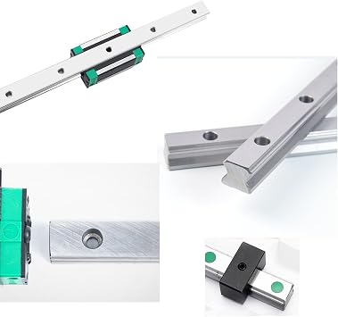 HG25 Linear Slider Rail, HG25 Rail 4pcs Length 240mm/9.45inch with 8pcs HGH25CA Square Bearing Slider Block, High Assembly CNC Linear Guide Kits for CNC Machines.