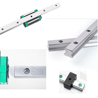 HG20 Linear Slider Rail, HG20 Rail 2pcs Length 300mm/11.81inch with 4pcs HGH20CA Square Bearing Slider Block, High Assembly CNC Linear Guide Kits for CNC Machines.