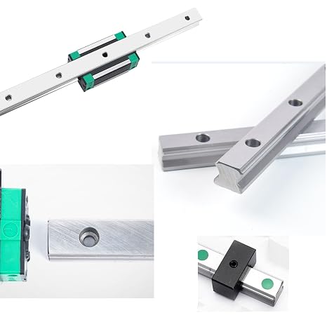 HG20 Linear Slider Rail, HG20 Rail 2pcs Length 300mm/11.81inch with 4pcs HGH20CA Square Bearing Slider Block, High Assembly CNC Linear Guide Kits for CNC Machines.