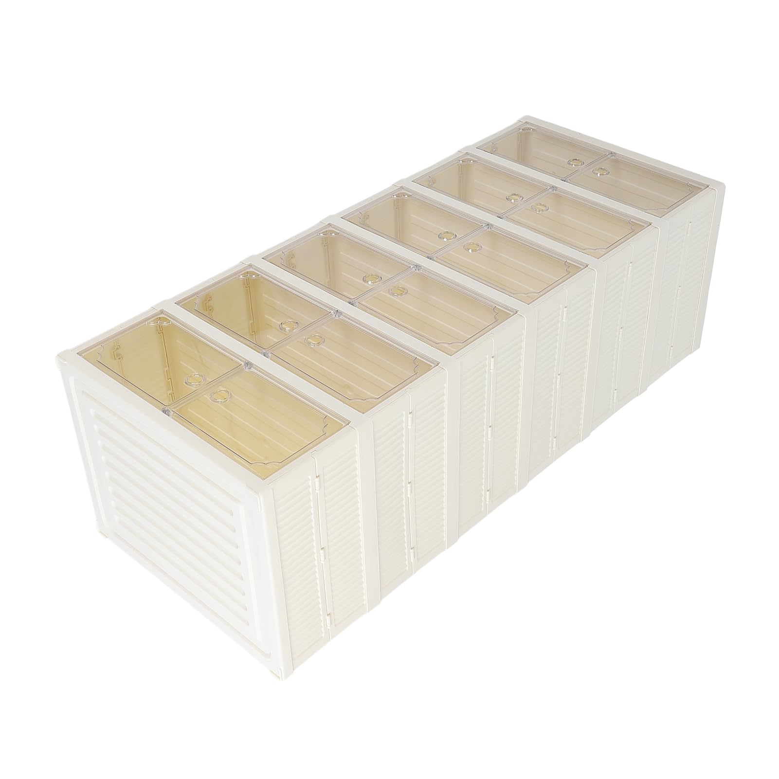Caja de zapatos plegable apilable con tapa magnética transparente, contenedor de zapatos a prueba de polvo para ropa y juguetes, solución de organización de 6 niveles