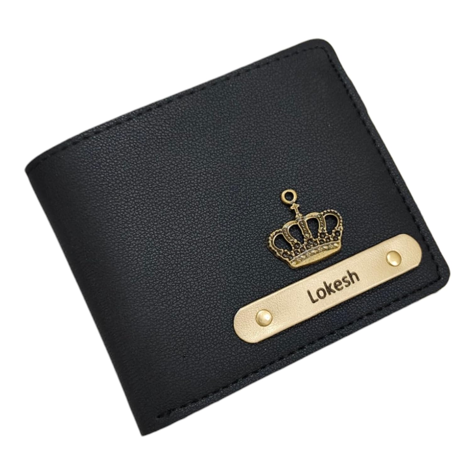 custom Imported Customised Wallet for Men | Customized Purse. Personalized Men's Wallet with Name and Charm (Black)-picture-21