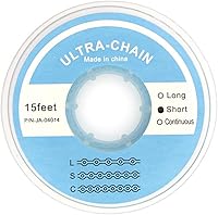 Vista 18 de Cadenas de potencia de goma elástica de ortodoncia dental de 15 pies largas/cerradas/cortas (largas, negras)