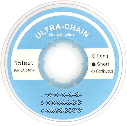 Miniatura 18 de Cadenas de potencia de goma elástica de ortodoncia dental de 15 pies largas/cerradas/cortas (largas, negras)