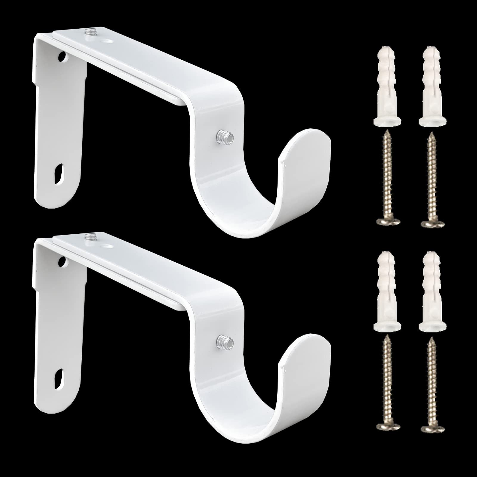 Adjustable Curtain Rod Brackets - Set of 3 -12 Adjustable Curtain Rod Brackets - Set of 3 -12
