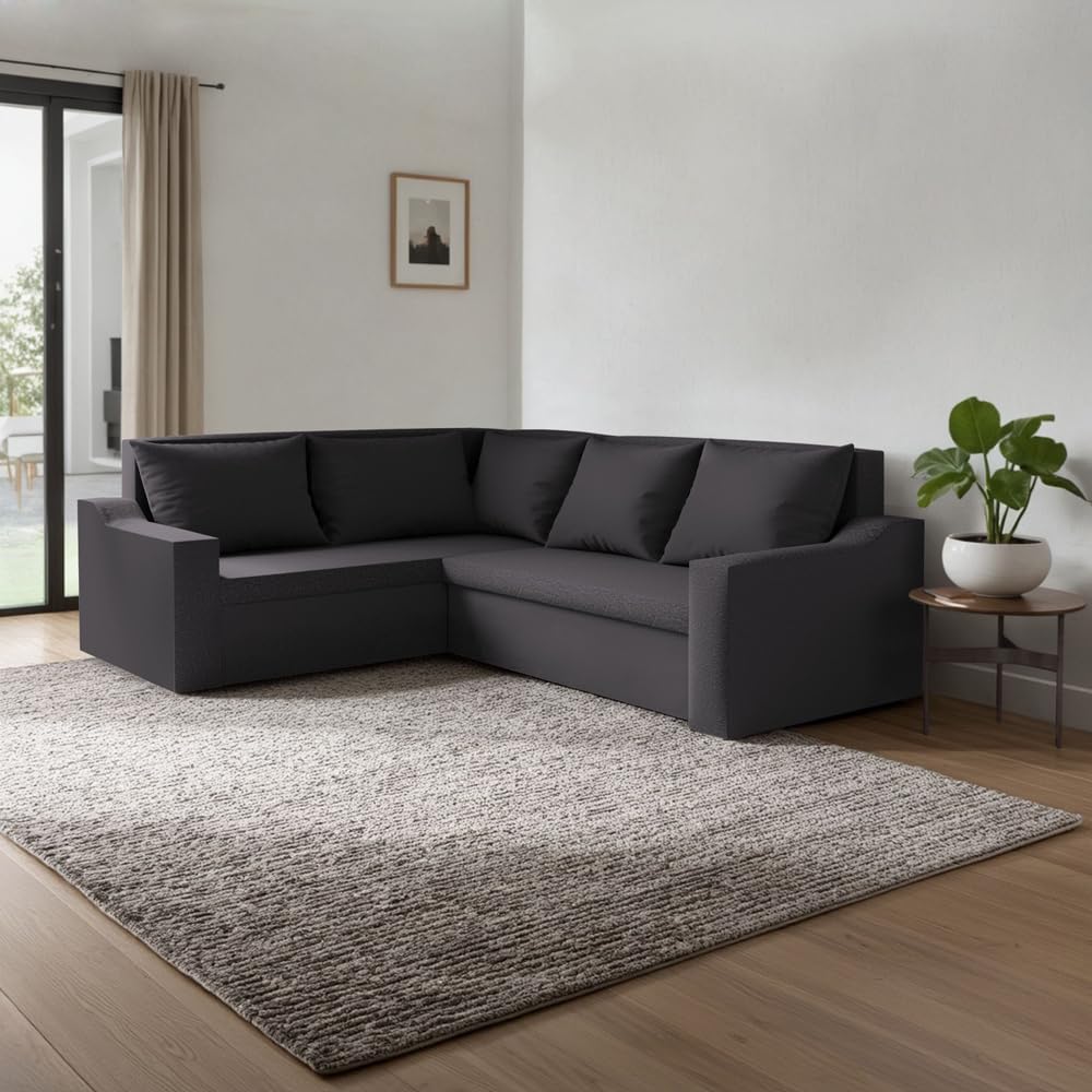24 Ecksofa 220x180cm Graphit Wohnzimmer Couch Schlafsofa Modern