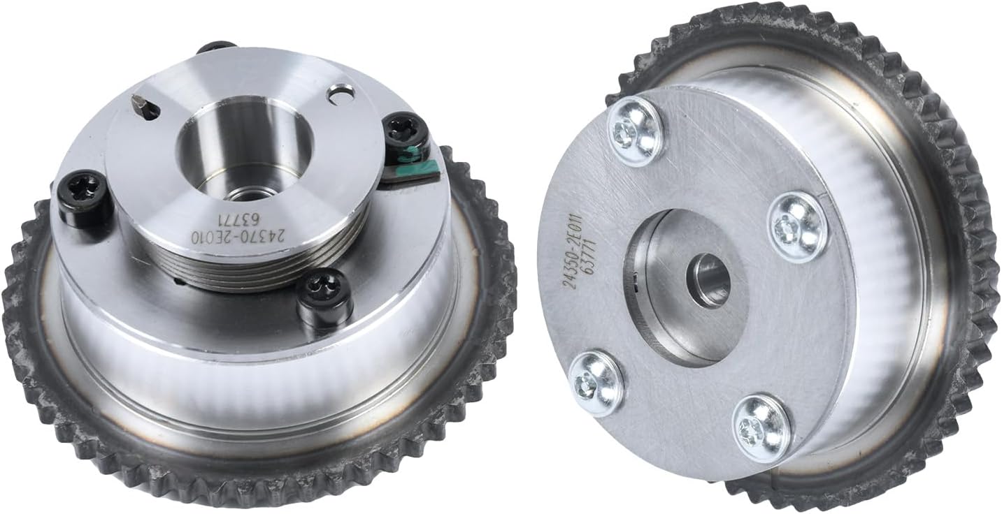 24370-2E010 24350-2E011 2PCS 41 teeth Intake & Exhaust VVT Timing Sprocket Gear Camshaft Adjuster Fits for Hyundai Kia Soul Kona Forte Elantra Tucson Sportage 2.0L 2015-2020 After-Market Parts