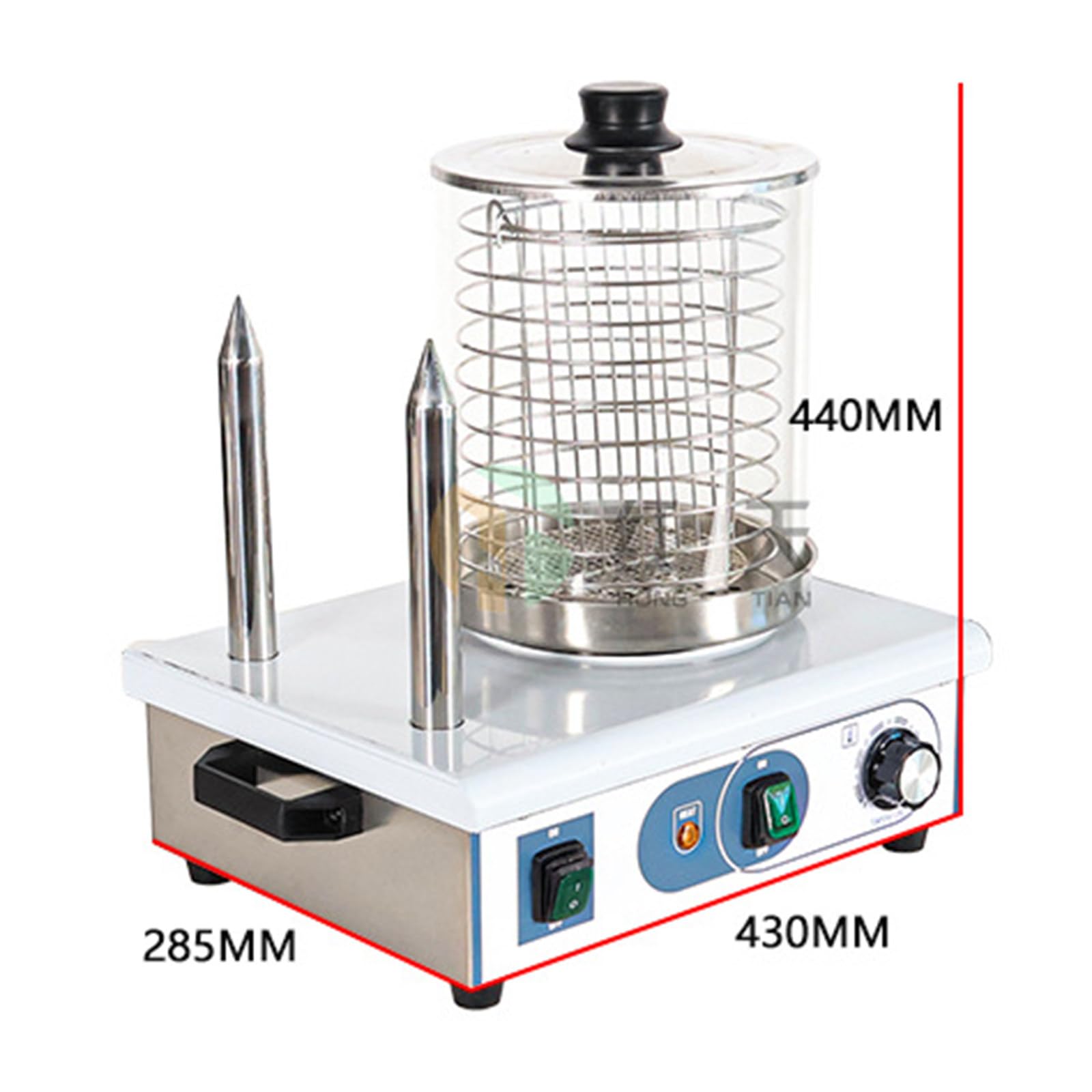 Máquina Enrolladora De Perritos Calientes, Calentador De Panecillos De Salchicha, Vaporera De Acero Inoxidable para Alimentos/Restaurante/Camión De Comida Rápida/Fiesta,
